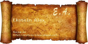 Ekstein Alex névjegykártya